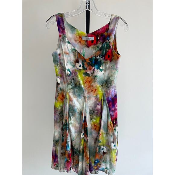 D Exterior Green Purple Multicolor Sleeveless Dress Size S (33365) - Picture 1 of 3